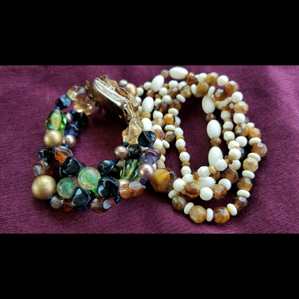 Lot of 2 vintage bracelets multi color